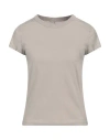 Rick Owens Woman T-shirt Light Grey Size 4 Cotton