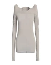Rick Owens Woman T-shirt Light Grey Size 4 Cupro, Elastane In Grey