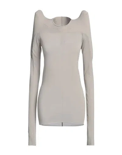 Rick Owens Woman T-shirt Light Grey Size 4 Cupro, Elastane