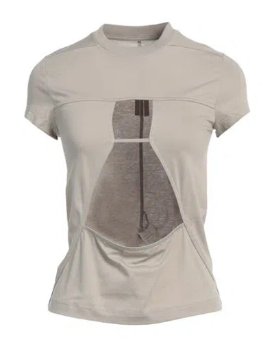 Rick Owens Woman T-shirt Light Grey Size 6 Cotton