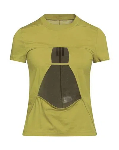 Rick Owens Woman T-shirt Lime Green Size 4 Cotton