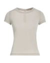 Rick Owens Woman T-shirt Off White Size 6 Cupro, Elastane