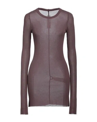 Rick Owens Woman T-shirt Plum Size 8 Viscose, Silk In Purple