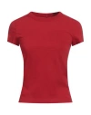 Rick Owens Woman T-shirt Red Size 4 Cotton