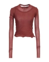 Rick Owens Woman T-shirt Rust Size 4 Cotton In Red