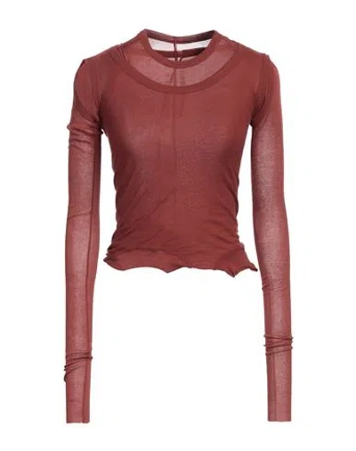 Rick Owens Woman T-shirt Rust Size 4 Cotton In Red