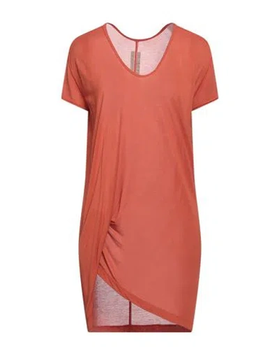 Rick Owens Woman T-shirt Rust Size 6 Viscose, Silk In Red