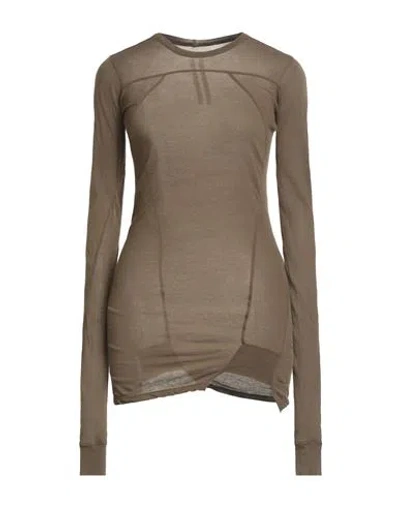 Rick Owens Woman T-shirt Sage Green Size 4 Cotton In Brown