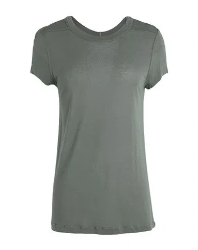 Rick Owens Woman T-shirt Sage Green Size 8 Viscose, Silk