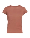 Rick Owens Woman T-shirt Tan Size 4 Cotton In Brown