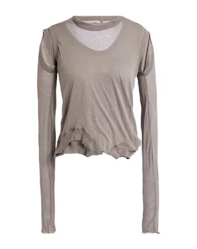 Rick Owens Woman T-shirt Taupe Size 2 Cotton In Brown