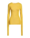Rick Owens Woman T-shirt Yellow Size 4 Viscose, Silk