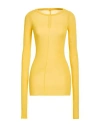 Rick Owens Woman T-shirt Yellow Size 6 Viscose, Silk In Neutral
