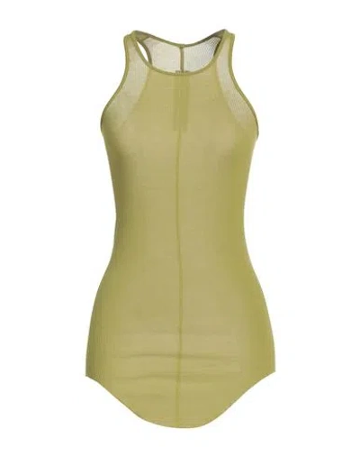 Rick Owens Woman Tank Top Lime Green Size 6 Viscose, Silk