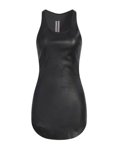 RICK OWENS RICK OWENS WOMAN TANK TOP BLACK SIZE 6 LAMBSKIN, COTTON, LYCRA