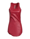 Rick Owens Leather-blend Tank In Red
