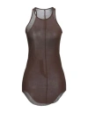 Rick Owens Woman Tank Top Plum Size 6 Viscose, Silk In Brown