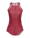 Rick Owens Woman Tank Top Burgundy Size 4 Cotton In Red