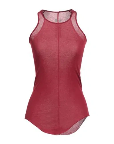 Rick Owens Woman Tank Top Burgundy Size 4 Cotton In Red