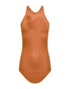 Rick Owens Basic Rib Ribbed Tank Top In Beige