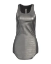 Rick Owens Woman Tank Top Charcoal Size 6 Lambskin, Cotton, Lycra In Grey