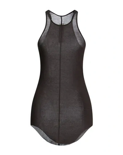 Rick Owens Woman Tank Top Charcoal Size 8 Viscose, Silk In Black