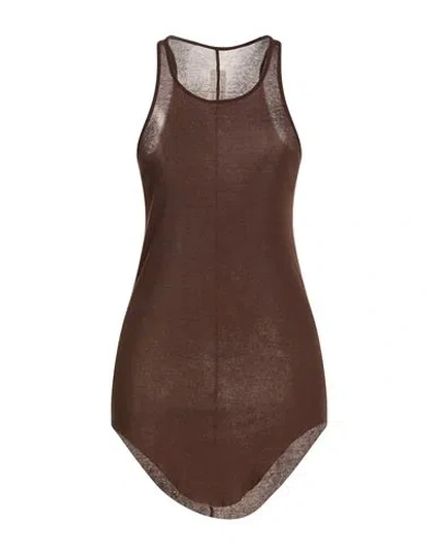 Rick Owens Woman Tank Top Chocolate Brown Size 4 Cotton