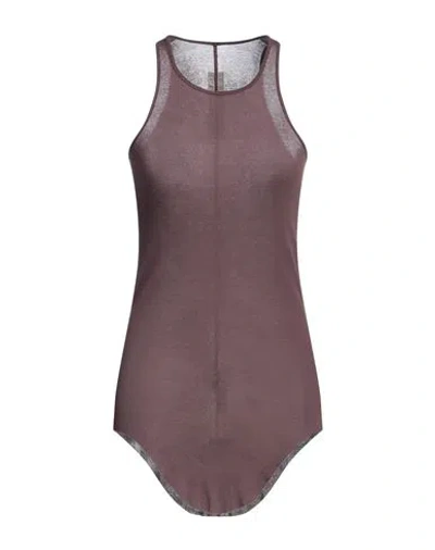 Rick Owens Woman Tank Top Plum Size 6 Viscose, Silk In Brown