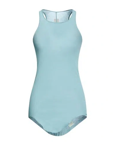Rick Owens Woman Tank Top Deep Teal Size 8 Cotton In Blue