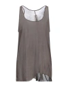 Rick Owens Brown Loose Tank Top In Beige
