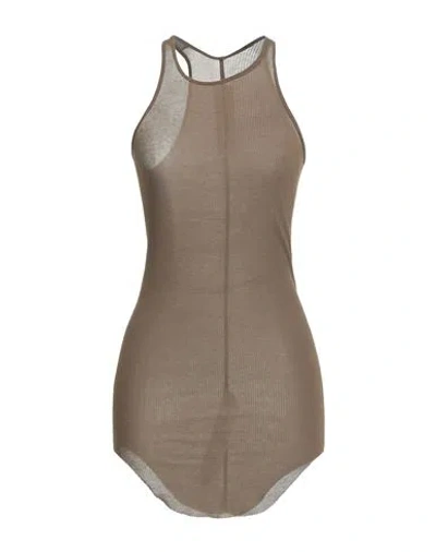 Rick Owens Woman Tank Top Khaki Size 8 Viscose, Silk In Brown