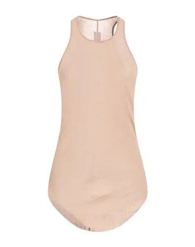 Rick Owens Woman Tank Top Light Brown Size 8 Cotton In Neutral