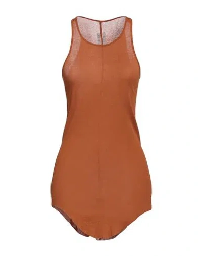 Rick Owens Woman Tank Top Rust Size 8 Cotton In Red
