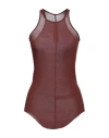 Rick Owens Woman Tank Top Rust Size 8 Viscose, Silk In Red