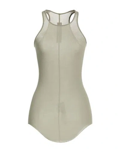 Rick Owens Woman Tank Top Sage Green Size 8 Viscose, Silk