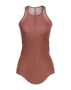 Rick Owens Woman Tank Top Tan Size 4 Cotton In Brown