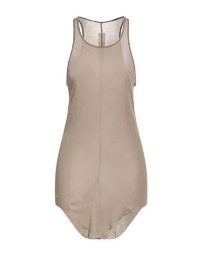 Rick Owens Woman Tank Top Taupe Size 12 Cotton In Brown