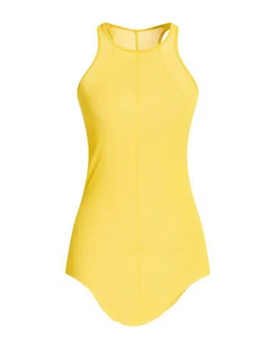 Rick Owens Woman Tank Top Yellow Size 6 Viscose, Silk