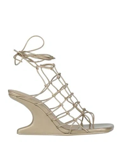 Rick Owens Woman Thong Sandal Beige Size 7 Leather In Neutral