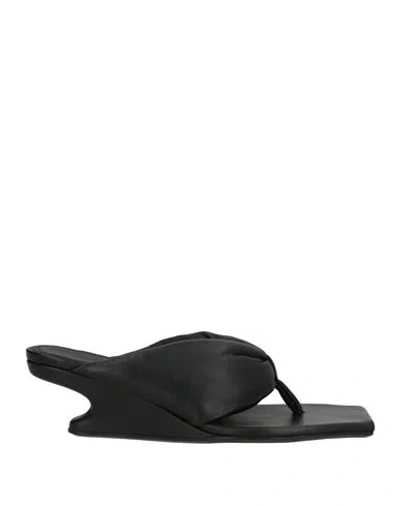 Rick Owens Woman Thong Sandal Black Size 7 Leather