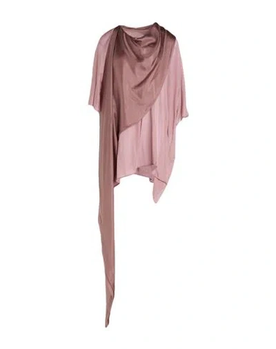 Rick Owens Woman Top Antique Rose Size 6 Cotton, Silk In Pink
