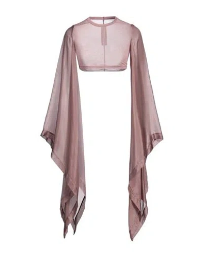 Rick Owens Woman Top Antique Rose Size 2 Cotton, Silk In Pink