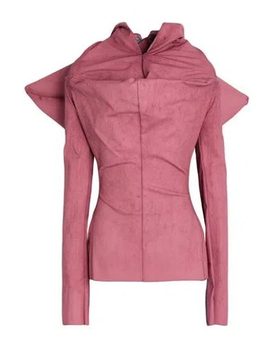 Rick Owens Woman Top Antique Rose Size 4 Cotton, Elastomultiester, Rubber In Pink
