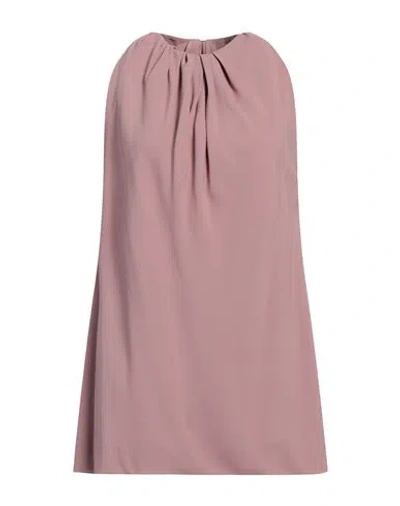 Rick Owens Woman Top Antique Rose Size 8 Acetate, Silk In Pink