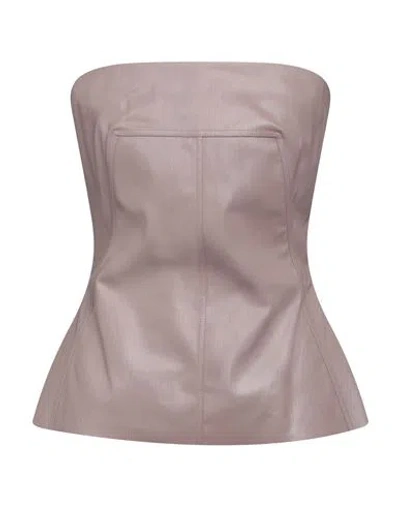 RICK OWENS RICK OWENS WOMAN TOP ANTIQUE ROSE SIZE 8 COTTON, ELASTOMULTIESTER, RUBBER