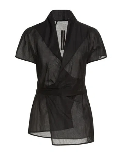 Rick Owens Woman Top Black Size 10 Cotton, Organic Cotton