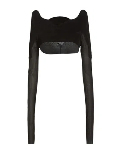 Rick Owens Woman Top Black Size 12 Cupro, Elastane