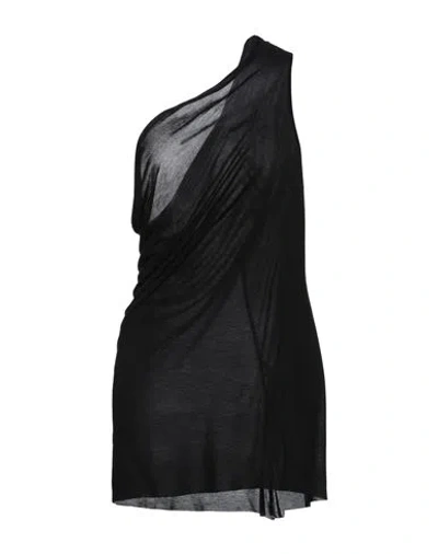 Rick Owens Woman Top Black Size 12 Viscose, Silk In Black