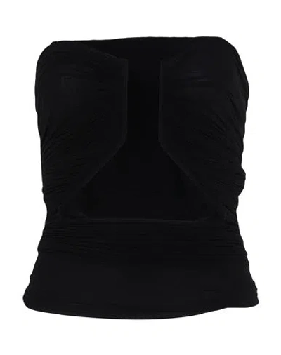 Rick Owens Woman Top Black Size 12 Cupro, Elastane In Black