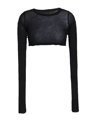 Rick Owens Woman Top Black Size 4 Cotton In Blue